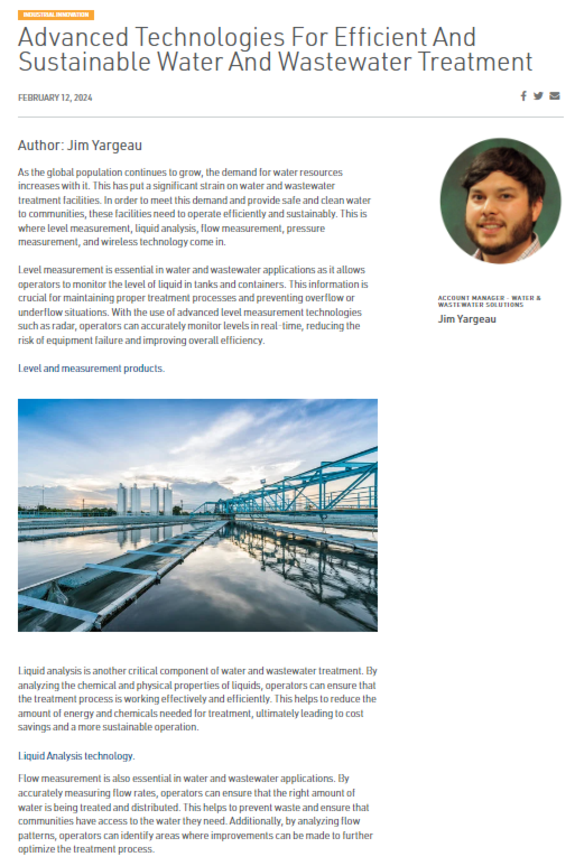 Advanced Technologies For Efficient And Sustainable Water And Wastewater Treatment
