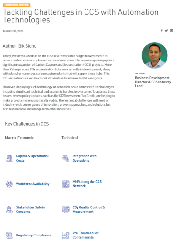 Tackling Challenges in CCS with Automation Technologies