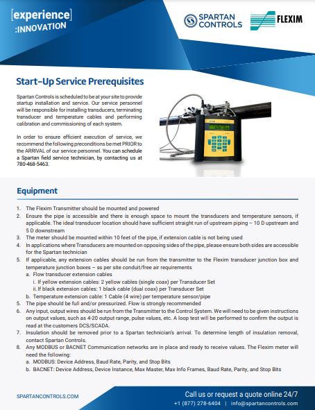 FLEXIM Start-Up Service Prerequisites Brochure