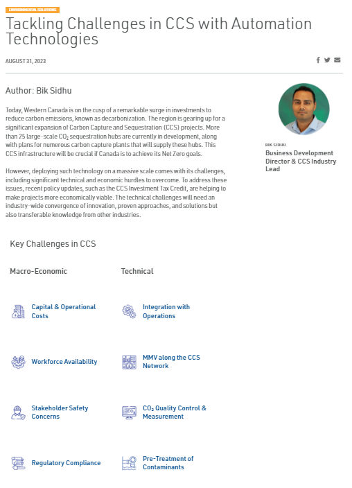 Tackling Challenges in CCS with Automation Technologies